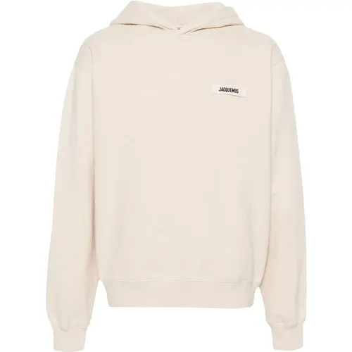 Luxuriöser Beiger Baumwoll-Hoodie , Herren, Größe: L - Jacquemus - Modalova