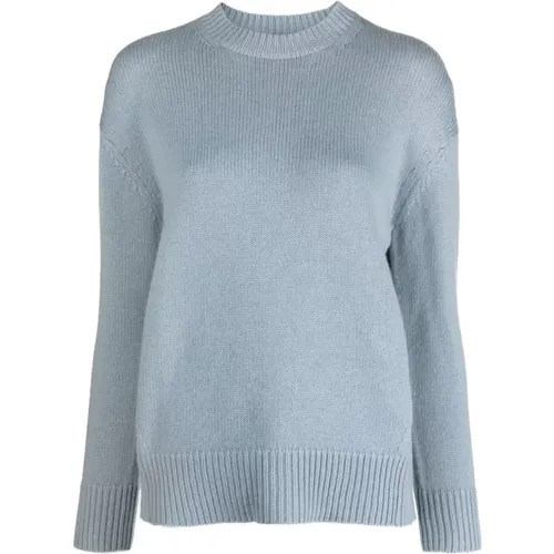 Intarsia-Knit Crew-Neck Sweater Grey , female, Sizes: L - Max Mara - Modalova