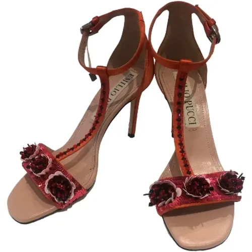 Pre-owned Satin heels , female, Sizes: 3 1/2 UK - Emilio Pucci Pre-owned - Modalova