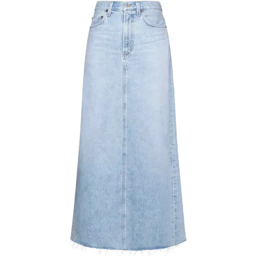 Hilla Denim Skirt , female, Sizes: W24, W28, W26, W27 - Agolde - Modalova