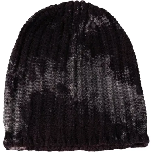 Cashmere Blend Handspray Destroy Chunky RIB Beanie , unisex, Größe: ONE Size - Avant Toi - Modalova