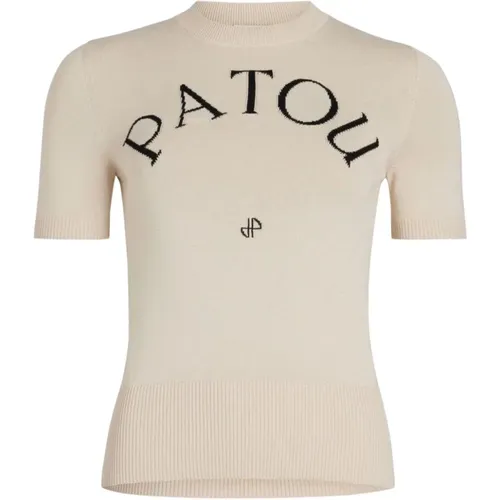 Ivory Weißer Jacquard Pullover , Damen, Größe: L - Patou - Modalova