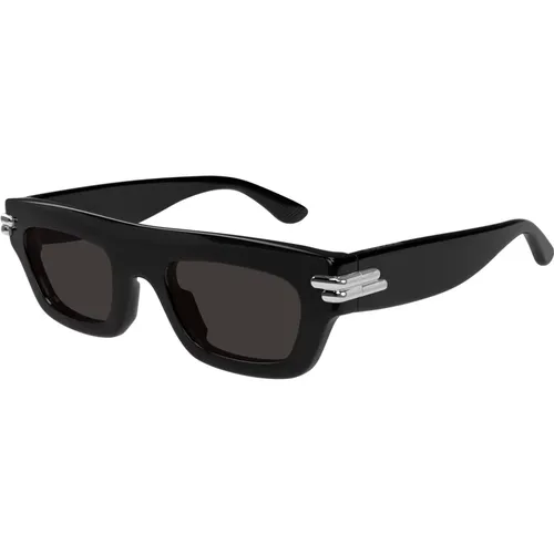 Schwarz/Graue Sonnenbrille Bv1321S , unisex, Größe: 50 MM - Bottega Veneta - Modalova