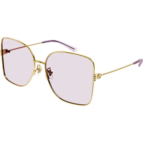 Stilvolle Sonnenbrille für Damen,Gold/Brown Shaded Sunglasses - Gucci - Modalova