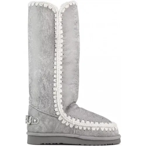 Silberne Glitzer Eskimo Stiefel , Damen, Größe: 41 EU - Mou - Modalova