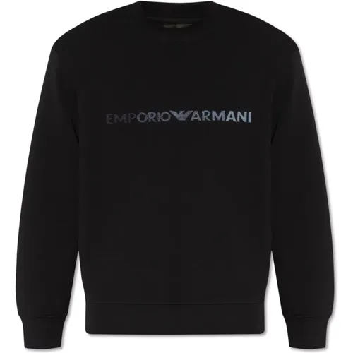Logo-bestickter Sweatshirt , Herren, Größe: S - Emporio Armani - Modalova