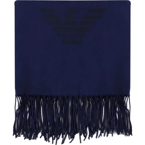 Eagle Logo Scarf Fringes Lightweight , male, Sizes: ONE SIZE - Emporio Armani - Modalova