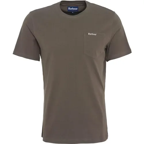 Taschen-T-Shirt Langdon - Stilvoll Tarmac , Herren, Größe: 2XL - Barbour - Modalova