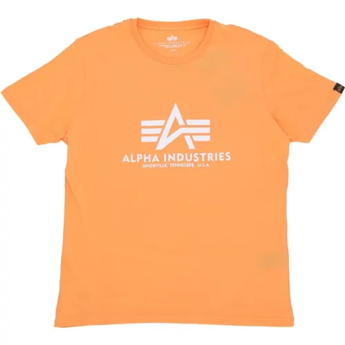 Tangerine Herren T-Shirt Kurzarm , Herren, Größe: L - alpha industries - Modalova