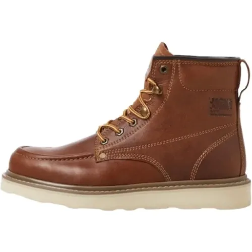 Moc Leather Boot , male, Sizes: 8 UK - jack & jones - Modalova