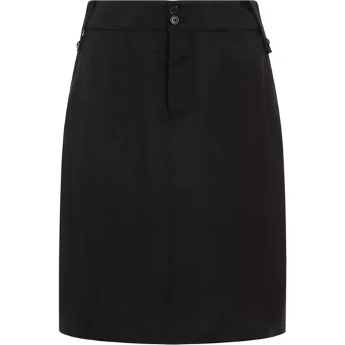 Cupro Skirt with Pockets , female, Sizes: S, L - Saint Laurent - Modalova