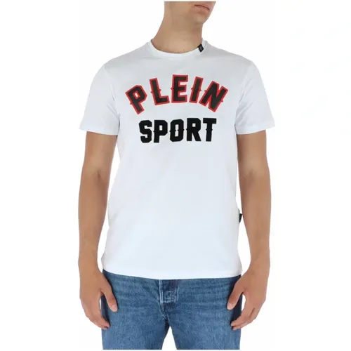 Weißes Print T-Shirt , Herren, Größe: M - Plein Sport - Modalova