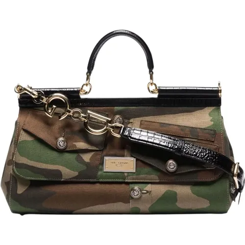 Camouflage Tote Bag , female, Sizes: ONE SIZE - Dolce & Gabbana - Modalova