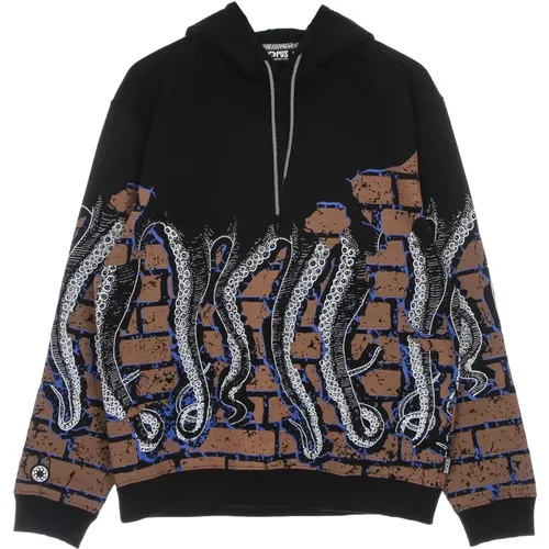 Schwarzer Leichter Kapuzenpullover Bricks - Octopus - Modalova