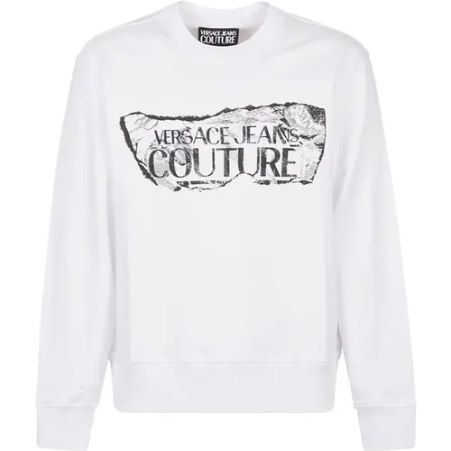 Magazine Logo Sweatshirt , male, Sizes: L, M, S, XL - Versace Jeans Couture - Modalova
