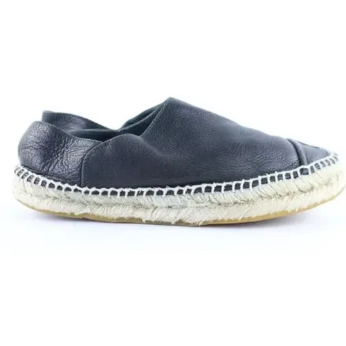 Pre-owned Flat Leather Espadrilles , female, Sizes: 6 1/2 UK - Chanel Vintage - Modalova