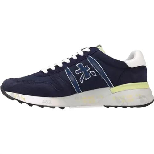 Blaue Wildleder-Sneakers Stylischer Look , Herren, Größe: 42 EU - Premiata - Modalova