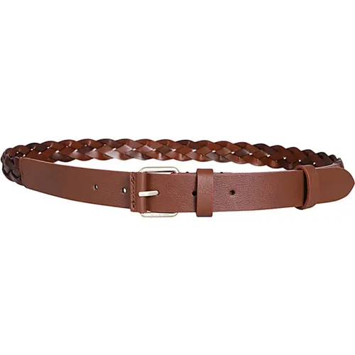 Leather Woven Belt in Cuoio Color , female, Sizes: M - Max Mara Weekend - Modalova