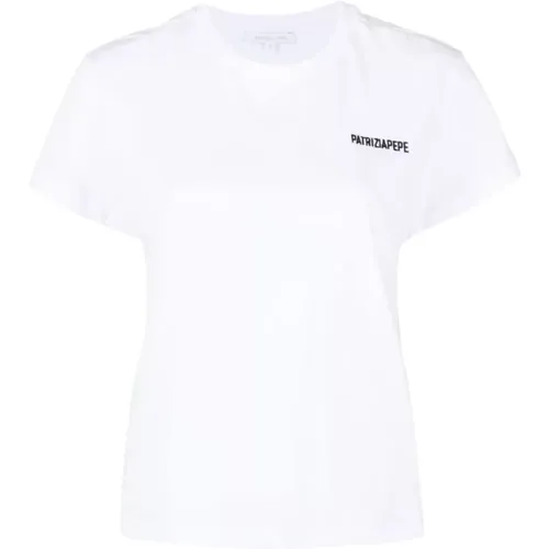 Optisches Weißes T-Shirt , Damen, Größe: M - PATRIZIA PEPE - Modalova