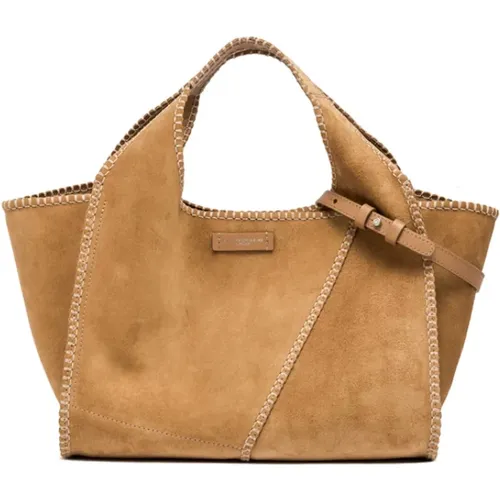 Suede Shopping Bag with Snap Closure , female, Sizes: ONE SIZE - Gianni Chiarini - Modalova
