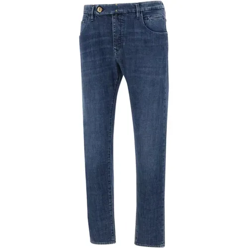 Dunkelblaue Stretch-Denim-Jeans , Herren, Größe: W31 - Incotex - Modalova