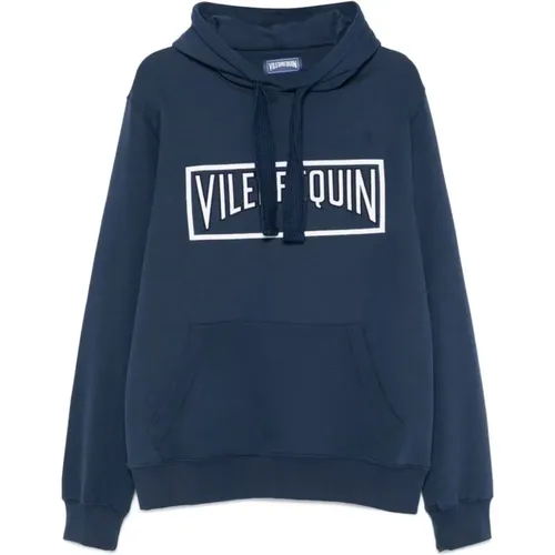 Blaue Kapuzenpullover mit Logopatch , Herren, Größe: L - Vilebrequin - Modalova