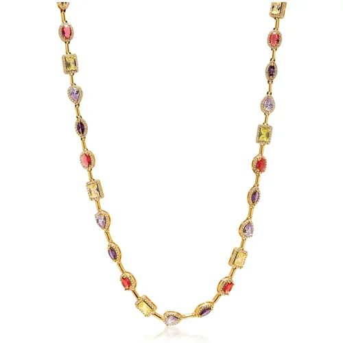 Women's Crystal Kaleidoscope Necklace , female, Sizes: ONE SIZE - Nialaya - Modalova