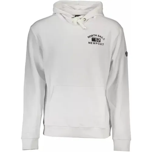 Weißes Kapuzensweatshirt mit Logoaufdruck - North Sails - Modalova