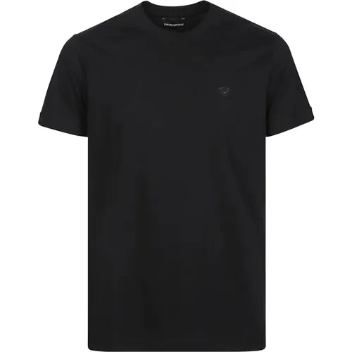 Klassisches Schwarzes Baumwoll-T-Shirt - Emporio Armani - Modalova