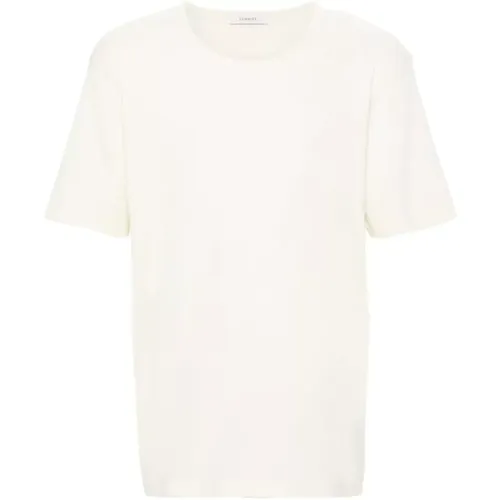 Lemon Glaze Ribbed U-Neck T-Shirt , male, Sizes: L, XL - Lemaire - Modalova