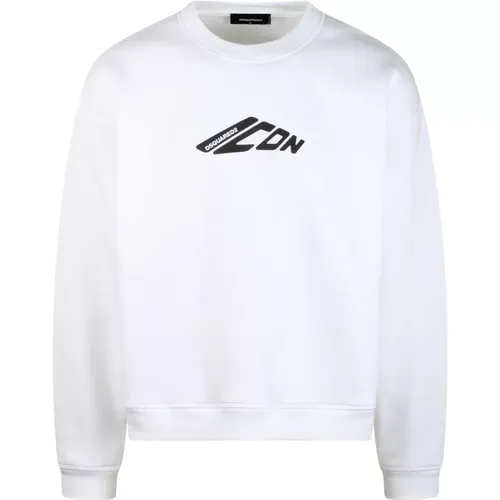 Logo-Print Sweatshirt aus Baumwollmischung , Herren, Größe: S - Dsquared2 - Modalova