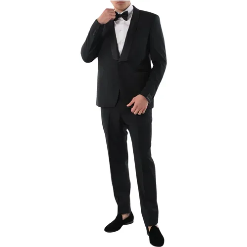 Single-breasted Smoking Suit with Satin Details , male, Sizes: L - Tagliatore - Modalova