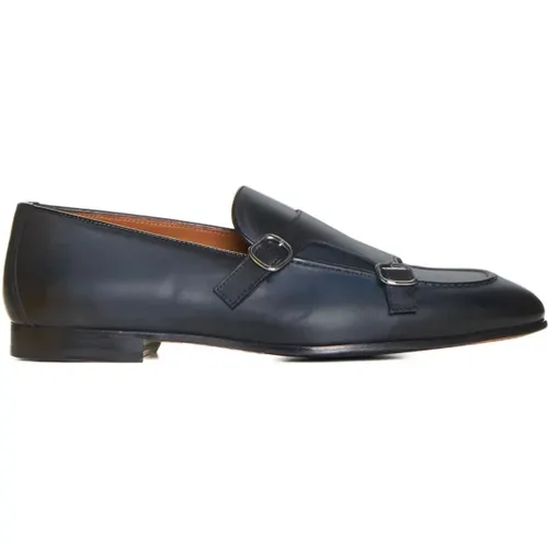 Flat Shoes with Double Buckle Adler Deco , male, Sizes: 7 UK, 8 1/2 UK, 9 UK, 10 UK, 9 1/2 UK, 8 UK - Doucal's - Modalova
