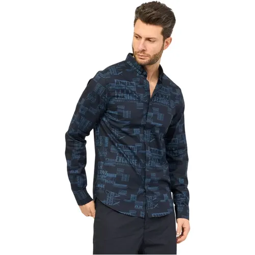 Slim Fit Shirt , male, Sizes: L, M, S, XL - Armani Exchange - Modalova