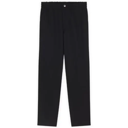 Schwarze Hose mit geradem Bein und Kordelzug , Herren, Größe: S - Maison Kitsuné - Modalova