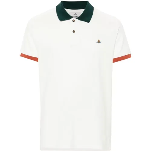 Weißes Poloshirt mit Orb-Logo , Herren, Größe: S - Vivienne Westwood - Modalova