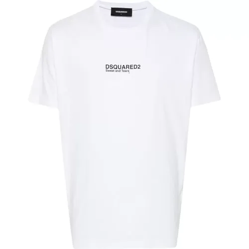 Weiße T-Shirts und Polos mit Logo-Print , Herren, Größe: 2XL - Dsquared2 - Modalova