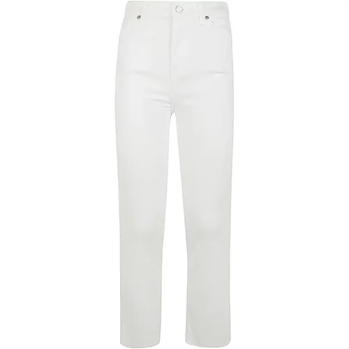 Weiße Slim Kick Luxvinsol Denim,Vintage Luxe Distressed Hem Jeans,Bootcut Jeans mit hoher Taille - 7 For All Mankind - Modalova