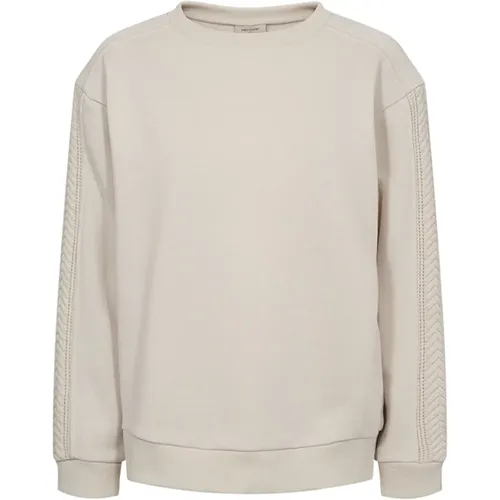 Beiger Zopfmuster Pullover - FREEQUENT - Modalova