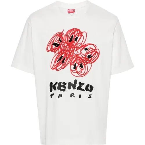 T-shirts and Polos with Drawn Varsity Design , male, Sizes: M - Kenzo - Modalova