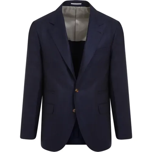 Dark Single Breasted Jacket , male, Sizes: XL, L - BRUNELLO CUCINELLI - Modalova