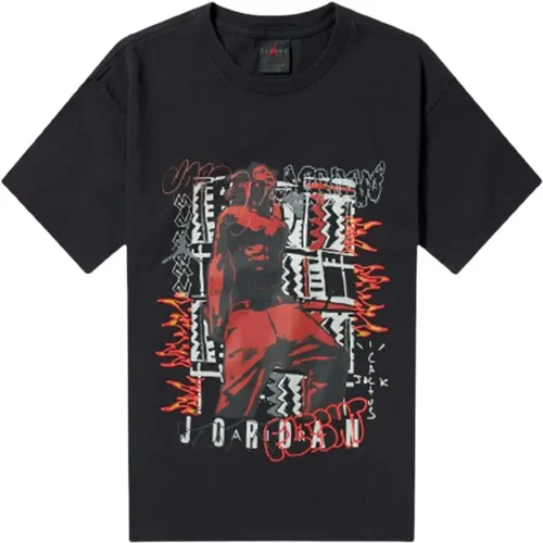 Travis Scott Schwarzes T-Shirt Limited Edition , Herren, Größe: 2XL - Jordan - Modalova