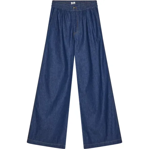 Air Denim Temper Pants Dark , female, Sizes: L, M, S - Mads Nørgaard - Modalova