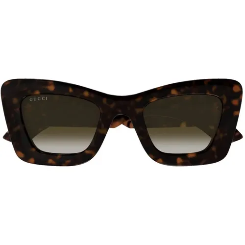 Cateye-Acetat-Sonnenbrille in Braun-Schildpatt,Cateye-Acetat-Sonnenbrille in Braun Schildpatt - Gucci - Modalova