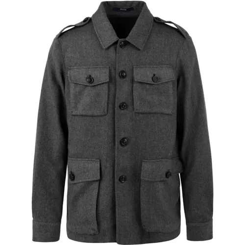 Grey Jacket for Men , male, Sizes: 2XL, XL, M, L - Drumohr - Modalova