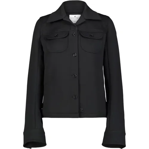 Twill trucker jacket , female, Sizes: S - Courrèges - Modalova