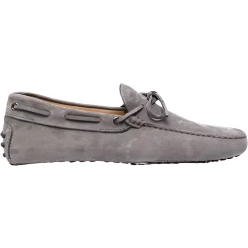 Grey Flat Shoes with Almond Toe , male, Sizes: 10 UK, 7 UK, 8 UK, 8 1/2 UK, 7 1/2 UK, 11 UK, 9 1/2 UK, 6 UK, 6 1/2 UK, 9 UK - TOD'S - Modalova