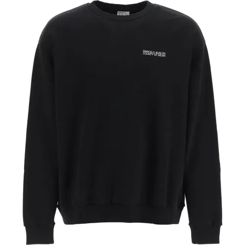 Logo Sweatshirt with Ribbed Trims , male, Sizes: L, M, S - Marcelo Burlon - Modalova