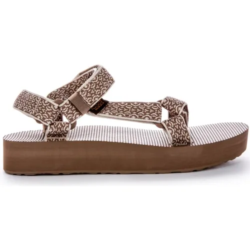 Chic Beige Flat Sandals Women , female, Sizes: 4 UK, 7 UK - Teva - Modalova