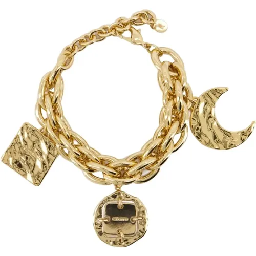 Gold Brass Bracelet with Closure Clasp , female, Sizes: ONE SIZE - Paco Rabanne - Modalova